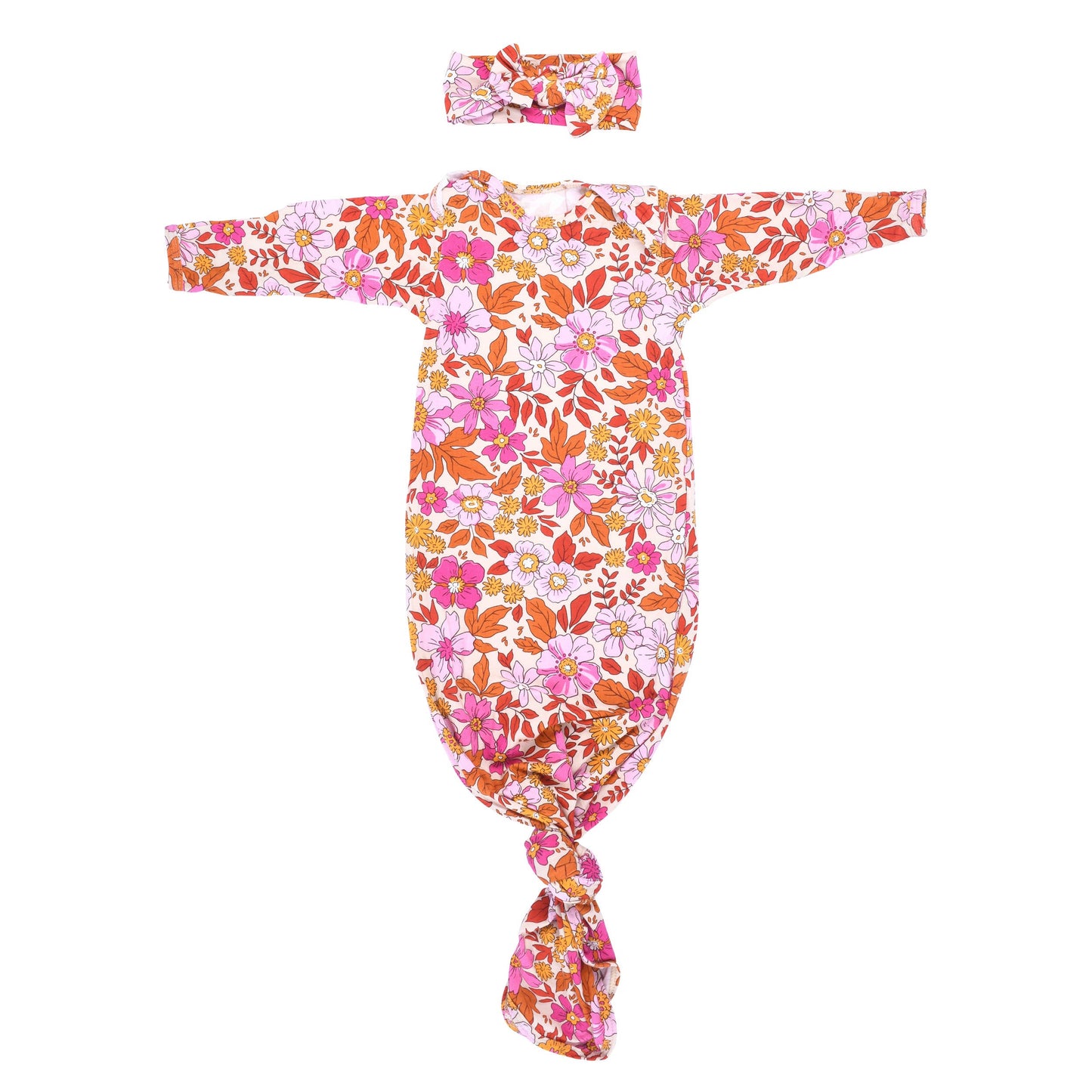 Wild Child Floral Knotted Gown & Bow