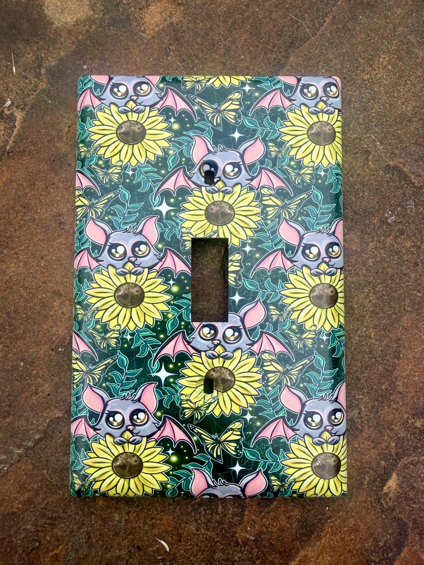 Sunflower bat light switch / outlet cover