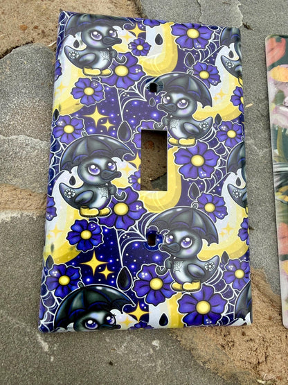 Goth rubber duck rain boots light switch / outlet cover