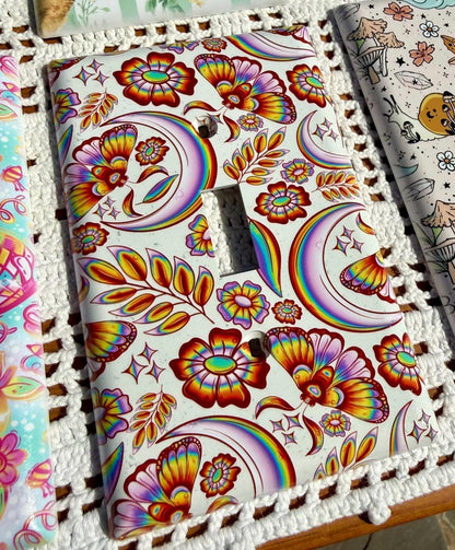 Rainbow moth light switch / outlet cover