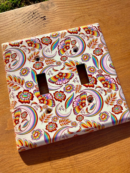 Rainbow moth light switch / outlet cover