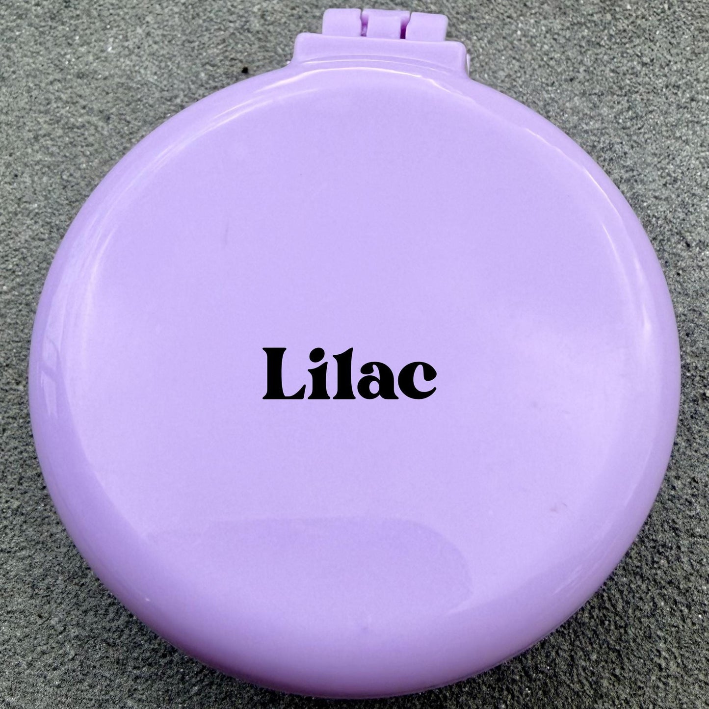 Personalized compact hair brush with mirror