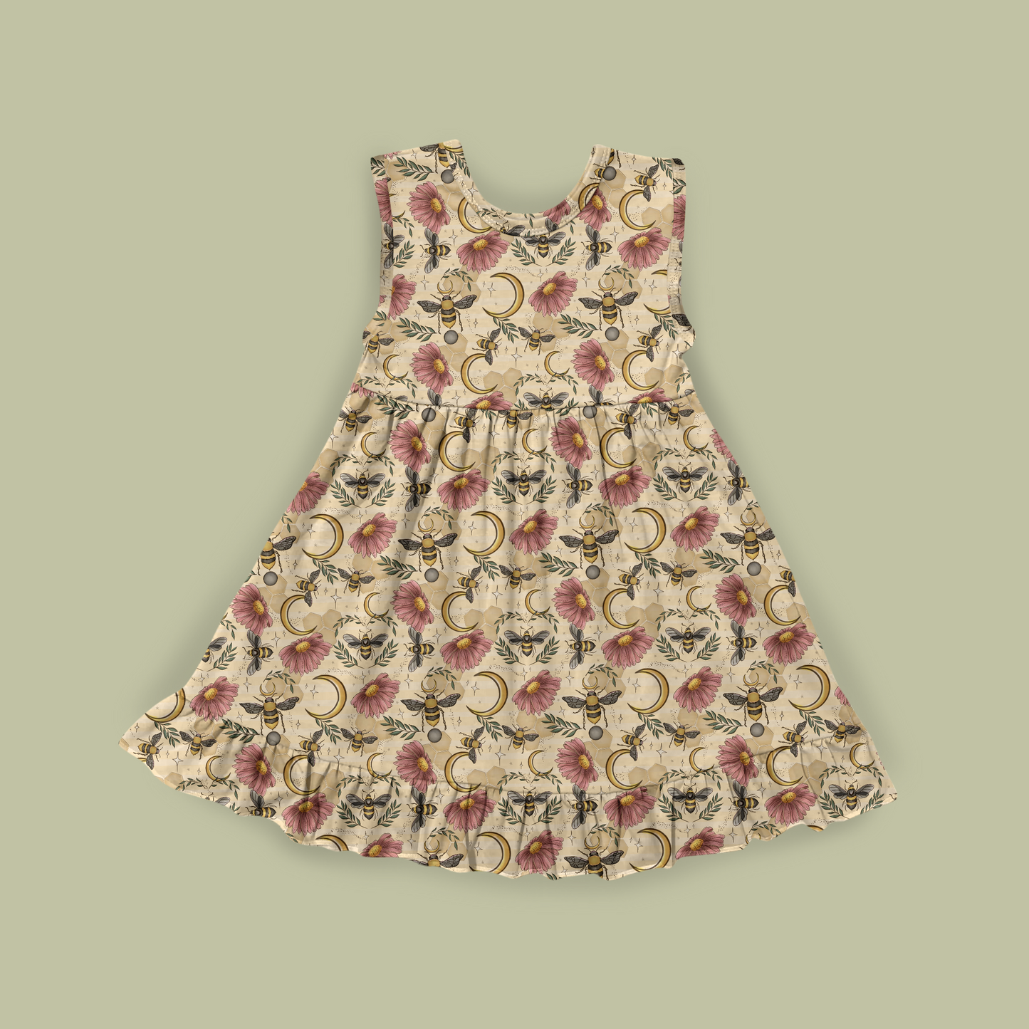 Bee & Blooms Ruffle Dress