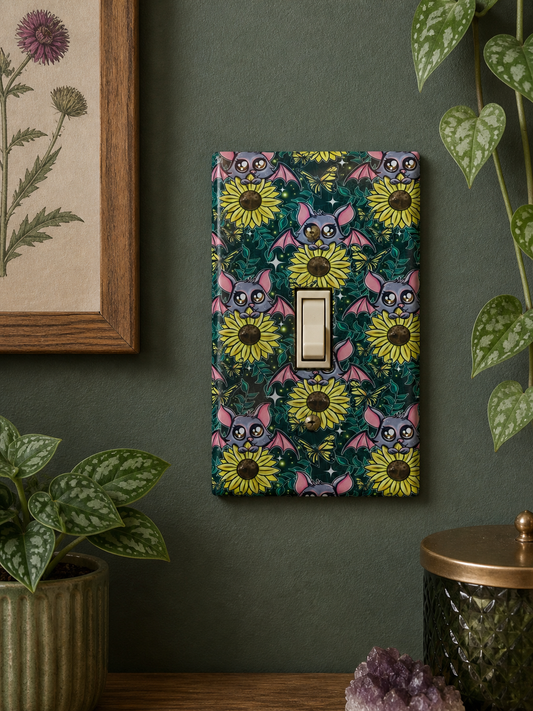 Sunflower bat light switch / outlet cover