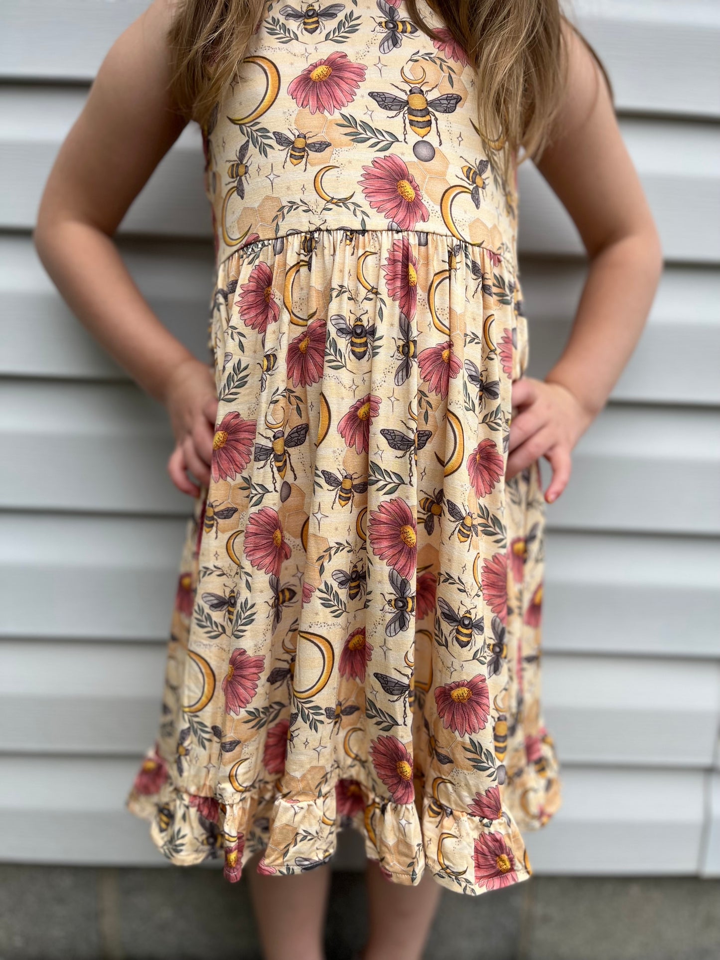 Bee & Blooms Ruffle Dress