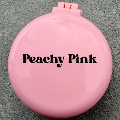 Personalized compact hair brush with mirror