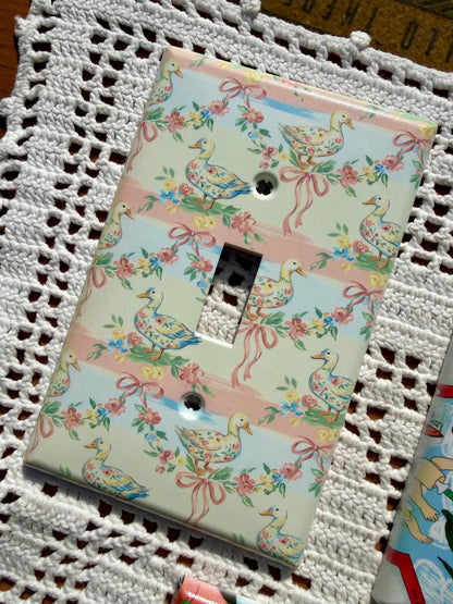 Cottagecore bow goose light switch / outlet cover