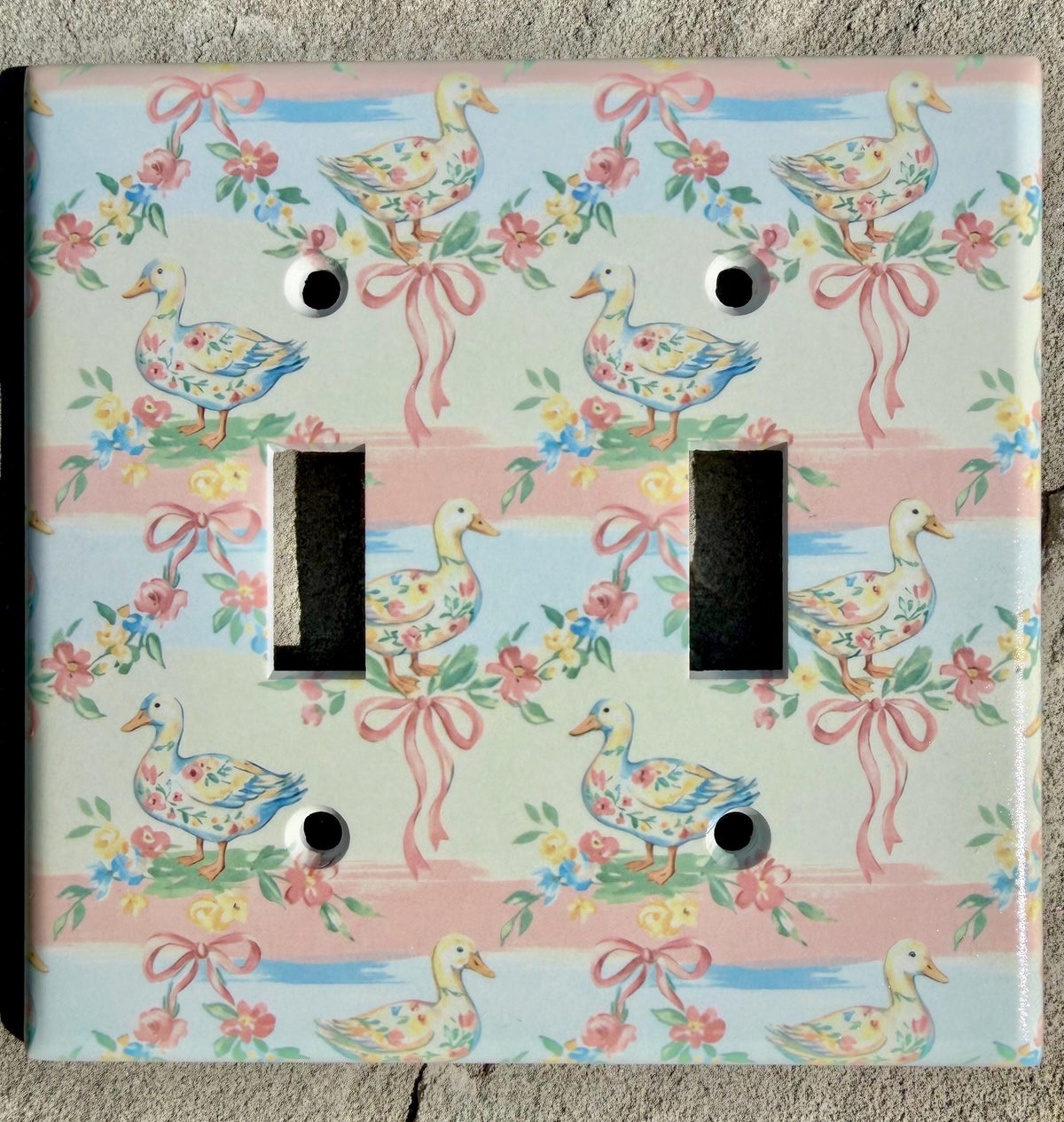 Cottagecore bow goose light switch / outlet cover