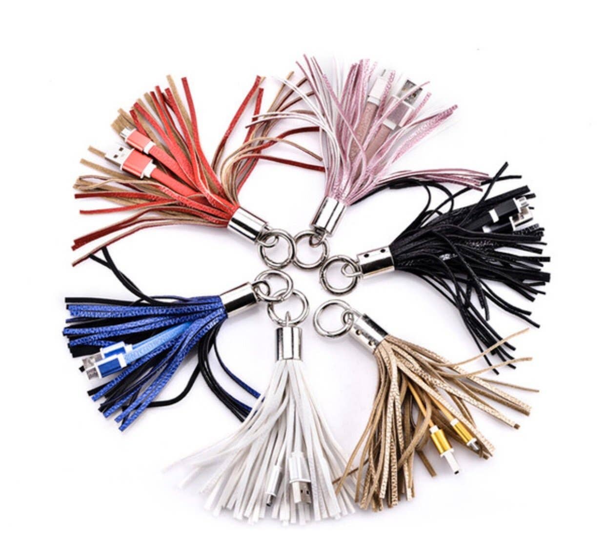 Tassel Key Chain with Charging Cable