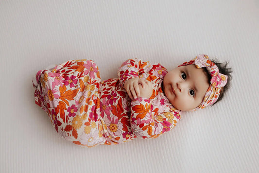 Wild Child Floral Knotted Gown & Bow