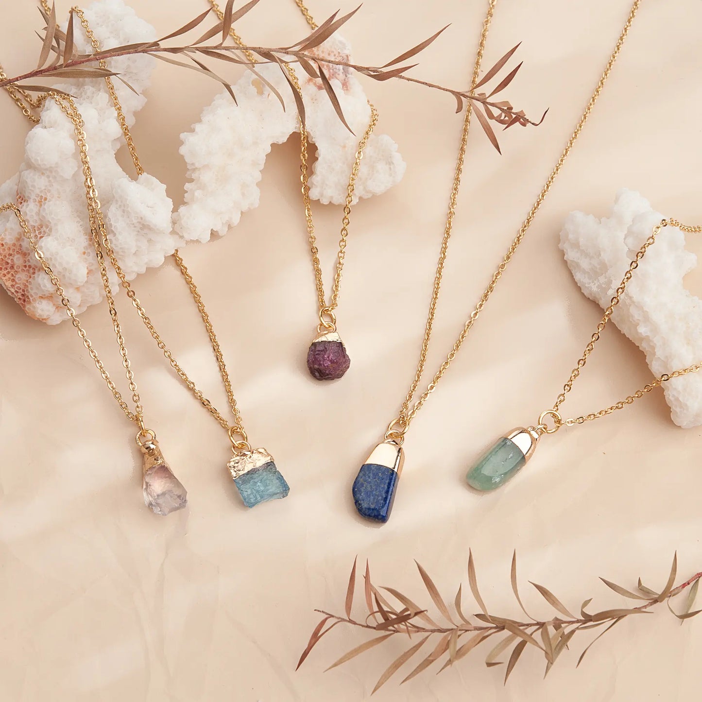 Natural Raw Birthstone Necklace